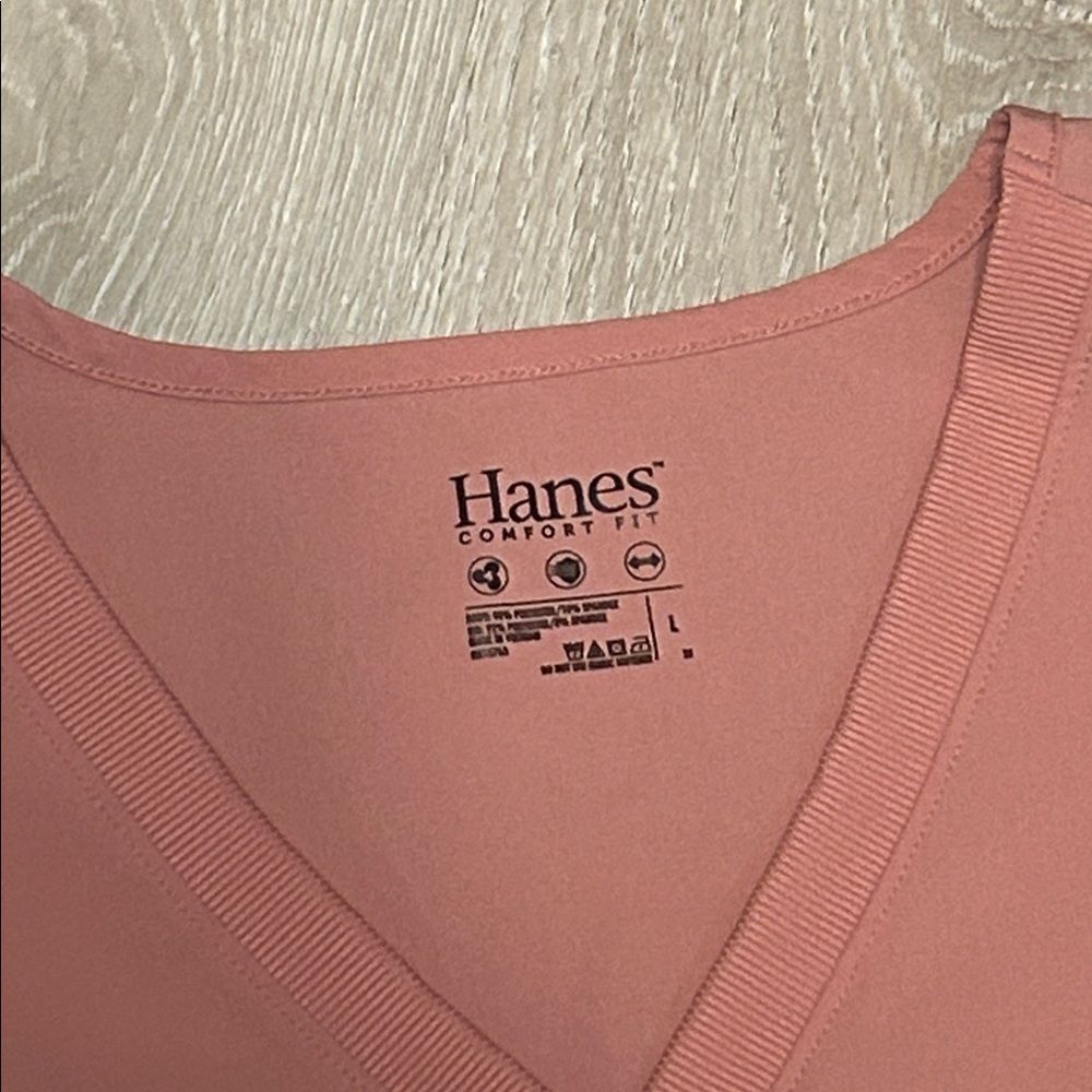 Hanes Women's Comfort Fit V-Neck Scrub Top Sz Large - Picture 2 of 7